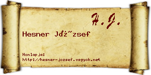 Hesner József névjegykártya